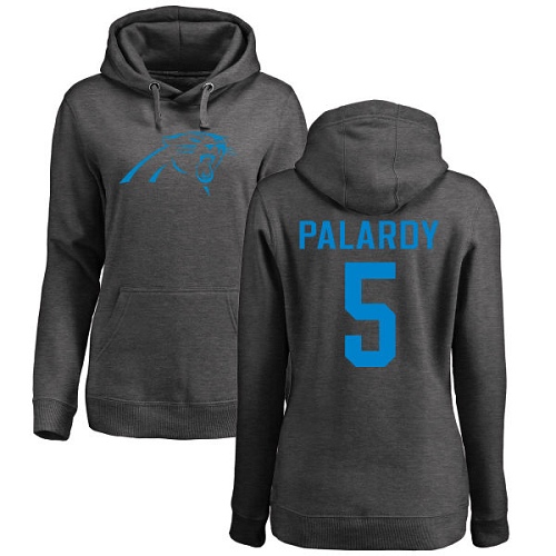 Carolina Panthers Ash Women Michael Palardy One Color NFL Football #5 Pullover Hoodie Sweatshirts
